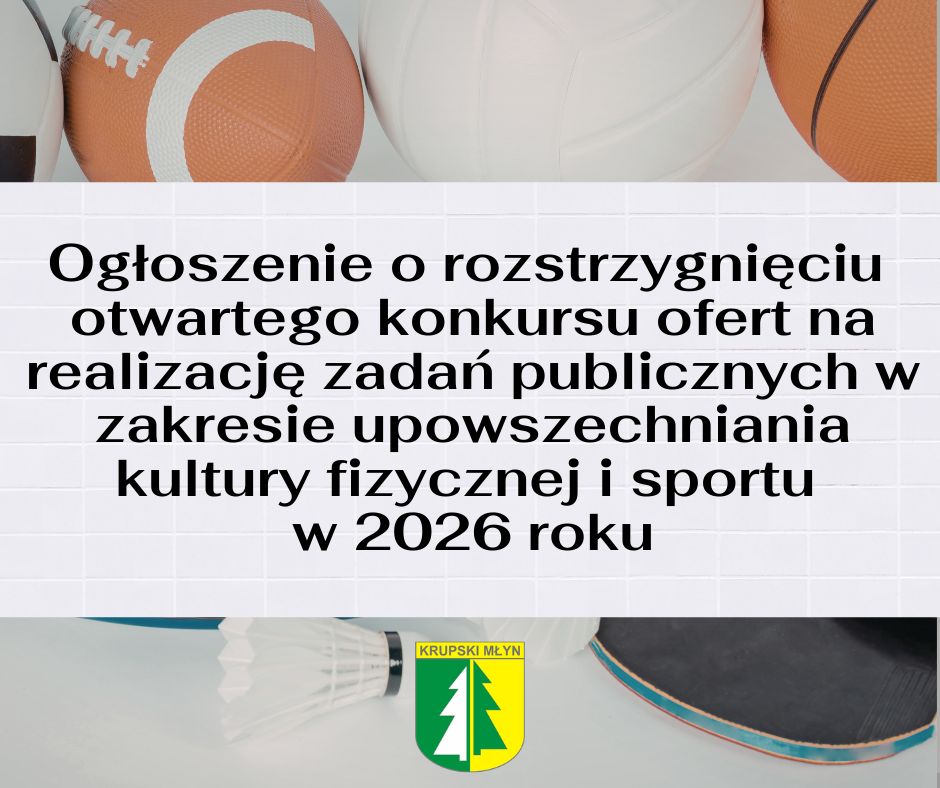 Ogłoszenie o wynikach otwartego konkursu ofert