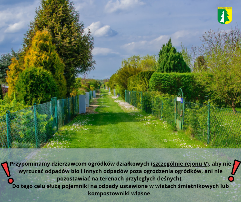 Przypomnienie dla  dzierżawców ogródków działkowych