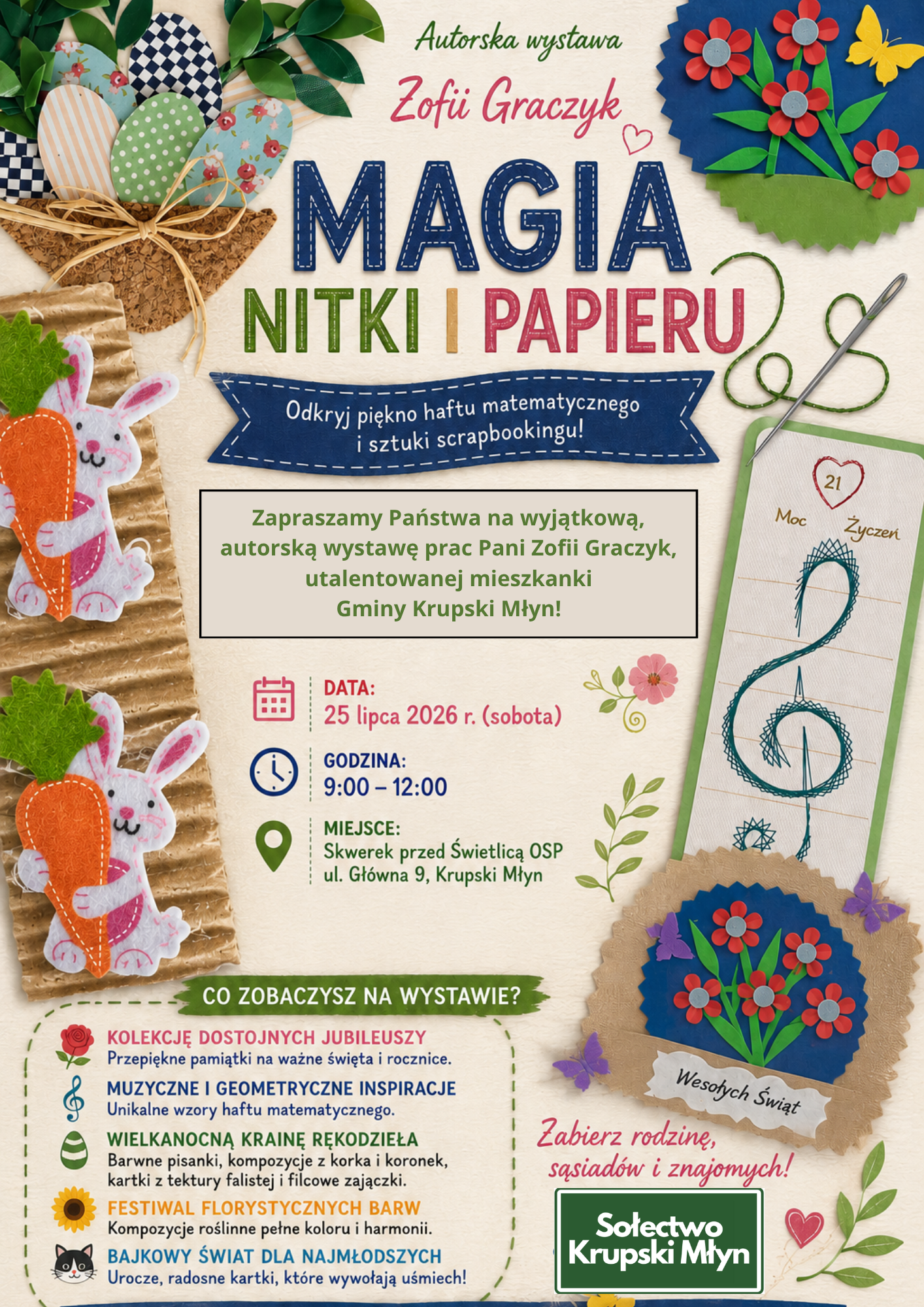 MAGIA NITKI I PAPIERU. AUTORSKA WYSTAWA ZOFII GRACZYK