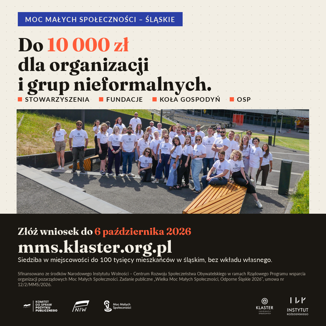 Konkurs mikrodotacji Moc Małych Społeczności – Śląskie, nabór do 6 października 2026