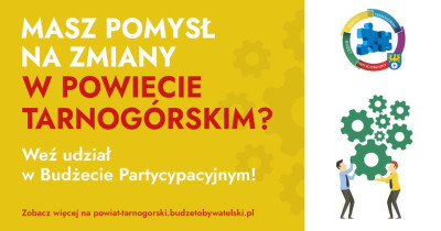 Ruszyła kolejna edycja Budżetu Partycypacyjnego Powiatu Tarnogórskiego! Ruszyła kolejna edycja Budżetu Partycypacyjnego Powiatu Tarnogórskiego!