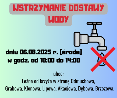 Wstrzymanie dostawy wody -Potępa Wstrzymanie dostawy wody -Potępa