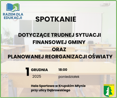 Spotkanie dotyczące aktualnej sytuacji finansowej gminy oraz planowanych zmian w organizacji naszych placówek oświatowych
