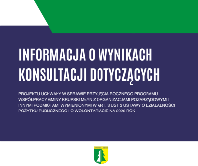 Informacja o wynikach konsultacji  dotyczących projektu uchwały w sprawie