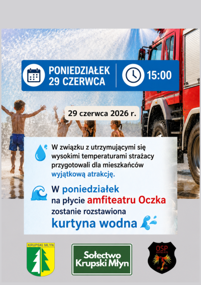 Kurtyna wodna po raz kolejny już dziś! 