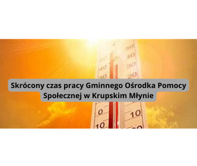 Godziny pracy GOPS w Krupskim Młynie