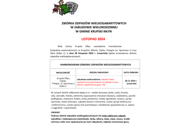 Zbiórka odpadów wielkogabarytowych