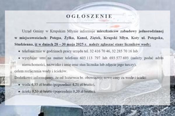 Odczyty wodomierzy