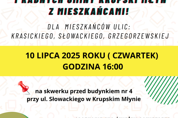 Spotkanie z mieszkańcami uli: Grzegorzewskiej, Słowackiego, Krasickiego, Dąbrowskiego