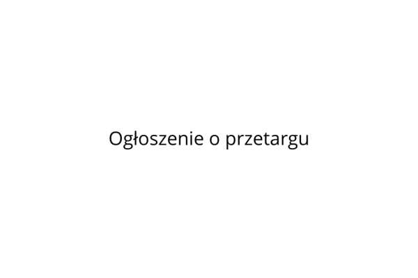 Ogłoszenie o przetargu