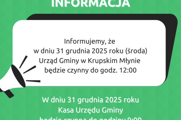 Informacje dot. pracy Urzędu Gminy