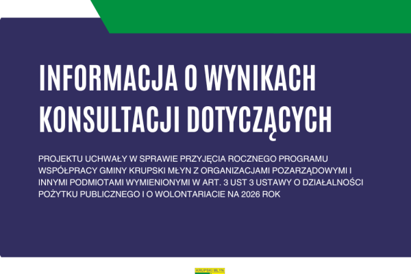 Informacja o wynikach konsultacji  dotyczących projektu uchwały w sprawie