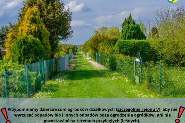 Przypomnienie dla  dzierżawców ogródków działkowych
