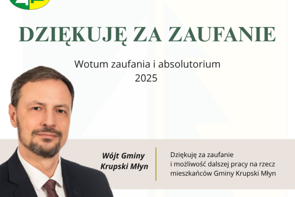 Podziękowania Wójta Gminy