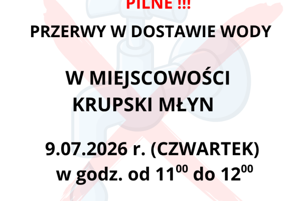 Przerwy w dostawie wody
