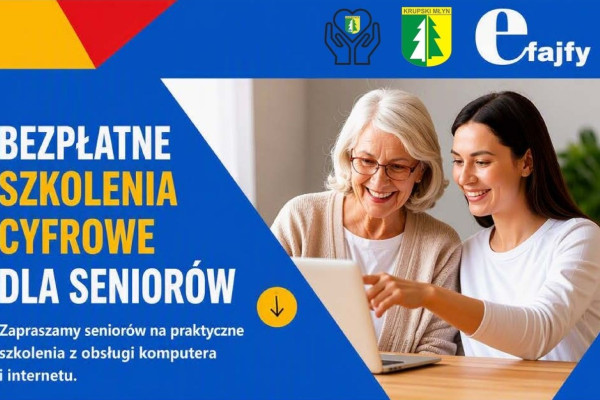 Bezpłatne szkolenie z kompetencji cyfrowych dla osób 60+ dla seniorów z Gminy Krupski Młyn